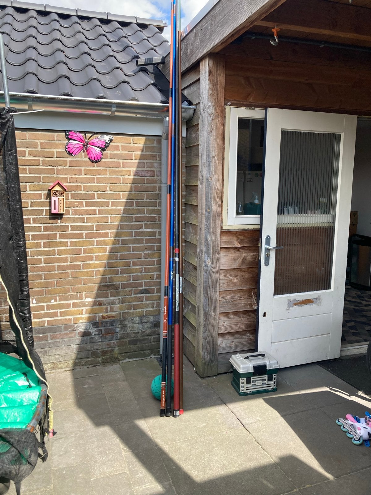 Witvis hengels: 2x 5m, 1x 6m, 1x 6.5m (blauw 2-delig), Watersport en Boten, Hengelsport | Algemeen, Ophalen, Gebruikt, Vaste hengel