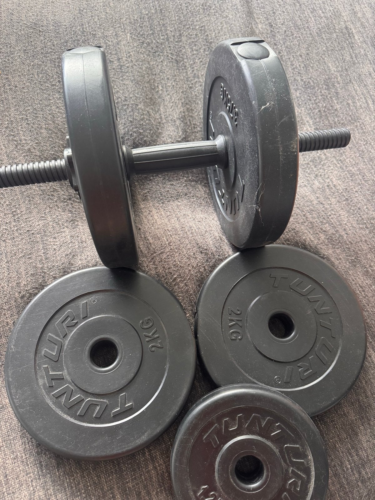 Dumbbell set Tunturi 15kg, Sport en Fitness, Fitnessmaterialen, Ophalen of Verzenden, Gebruikt, Armen, Dumbbell