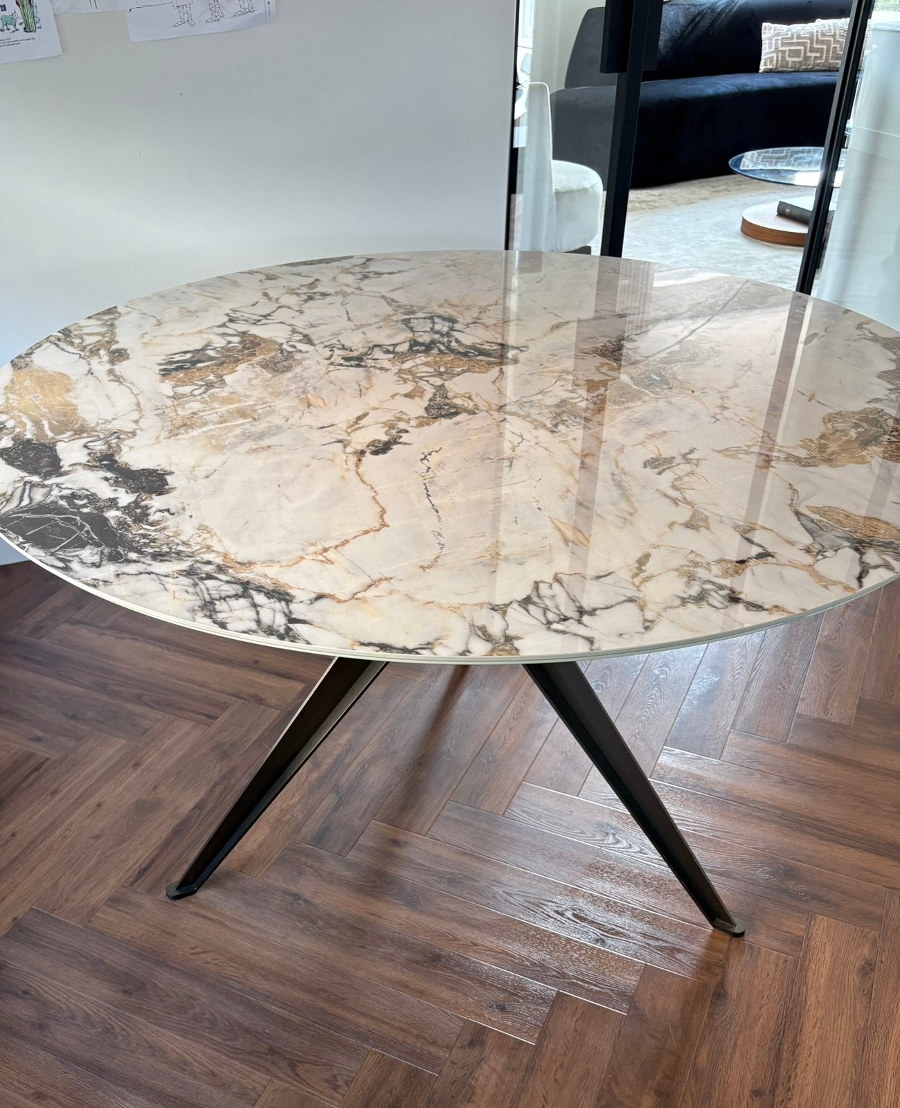 Nieuw! - Design tafelpoot brons voor ronde tafel, Ophalen, Rond, Nieuw, Metaal