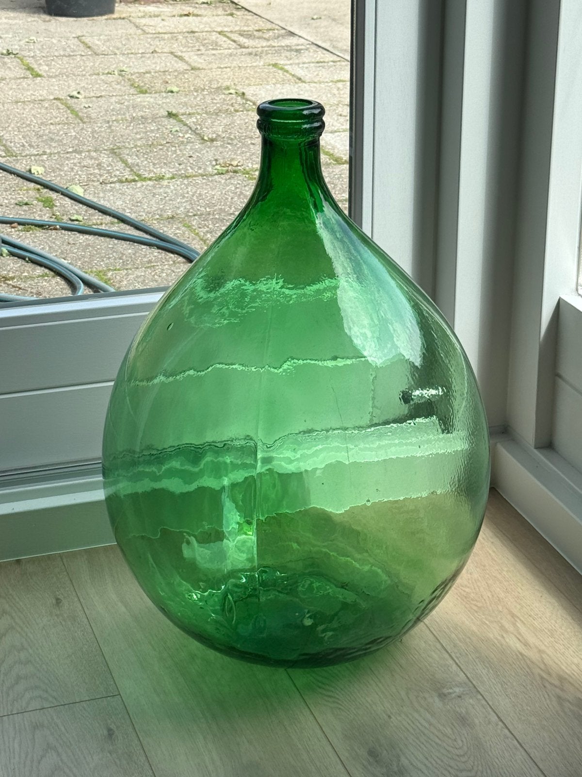 Groene gistfles decoratie, Tuin en Terras, Ophalen, Gebruikt