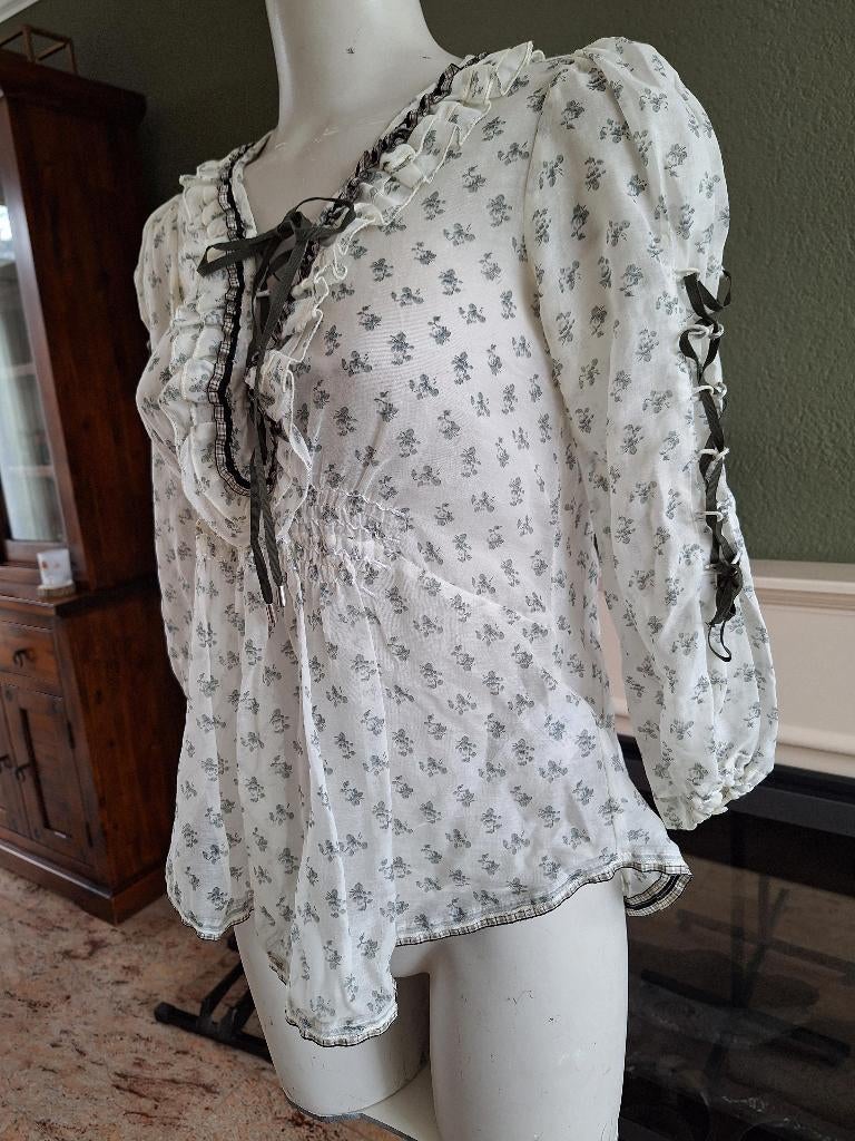 High Use lieflijk blouse tuniek top 34 XS 36 S, High Use, Wit, Ophalen of Verzenden, Zo goed als nieuw
