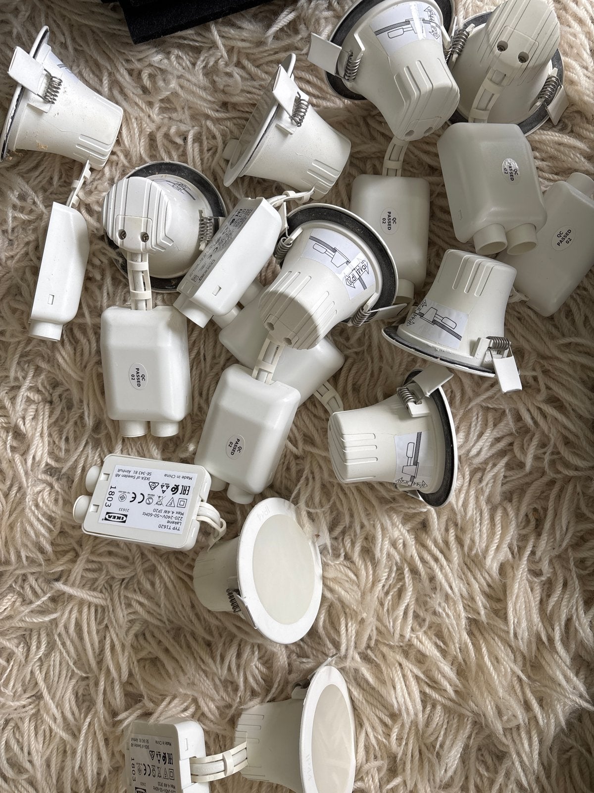 10 IKEA Lakene Inbouw Spot Lampen, Ophalen of Verzenden, Gebruikt, Kunststof, Plafondspot of Wandspot