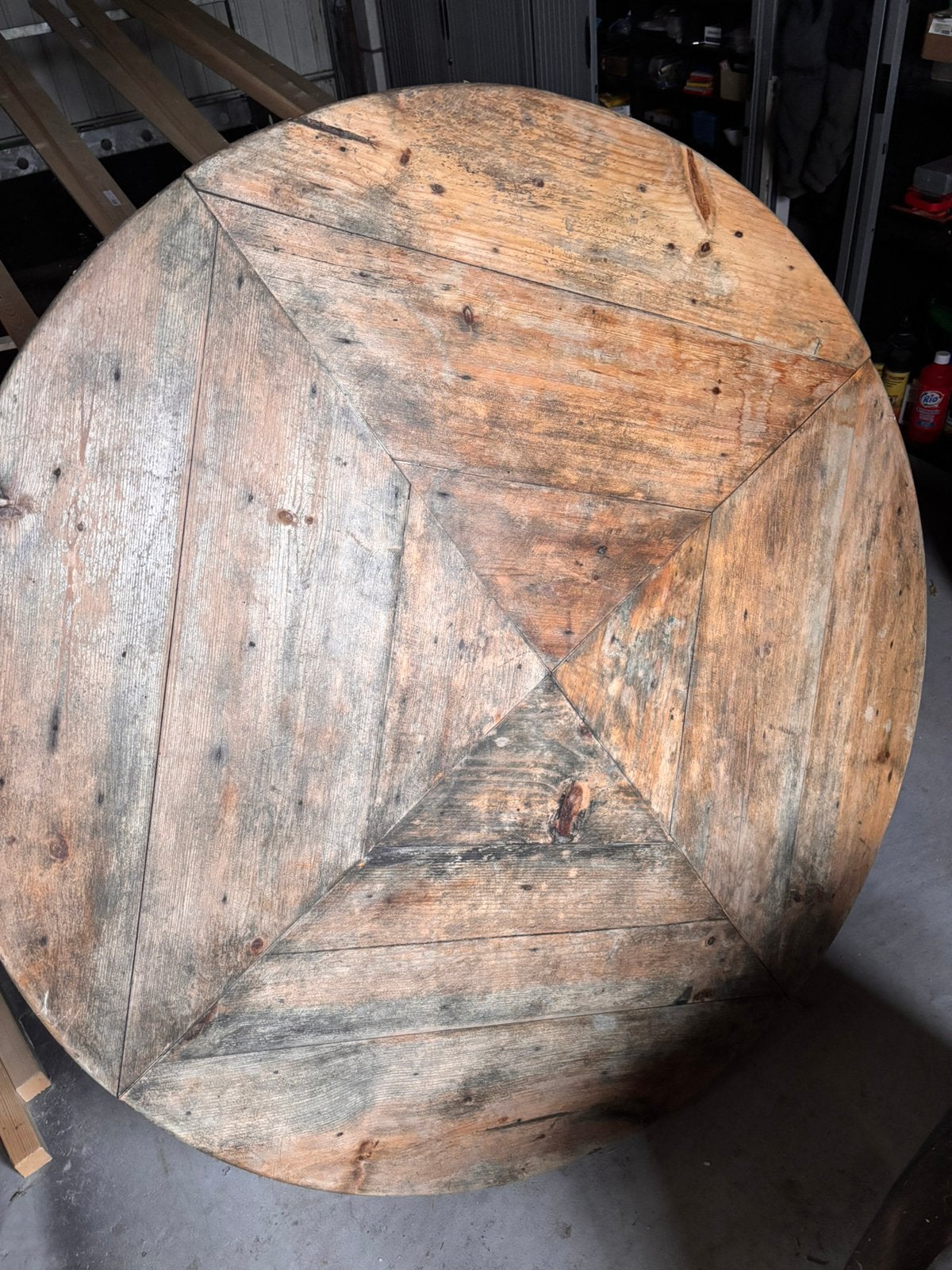 Eiken tafel, Huis en Inrichting, Ophalen, Gebruikt, Rond