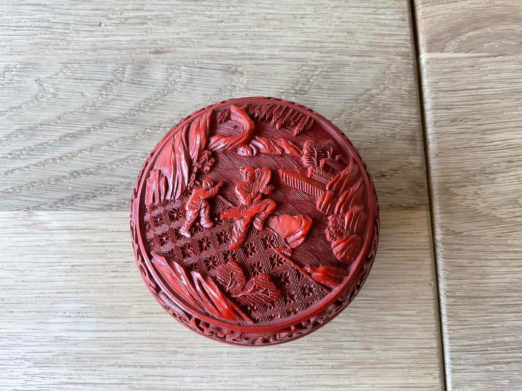 Antiek Chinees lakwerk doosje., Ophalen of Verzenden