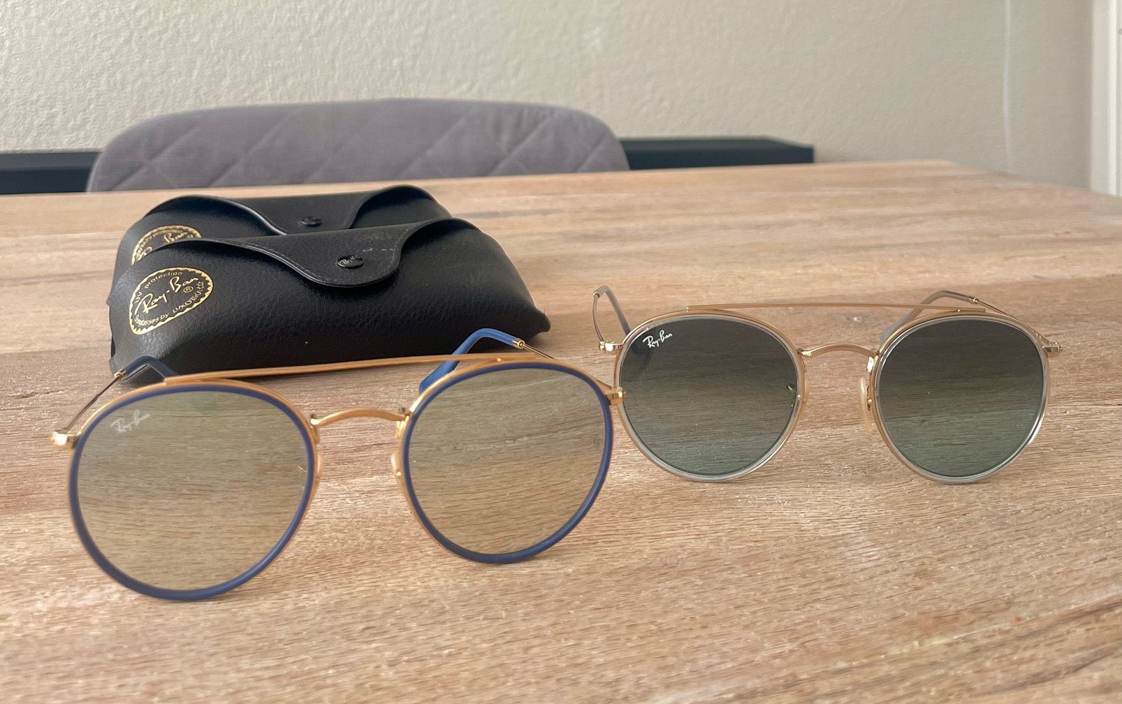 Twee Ray Ban zonnebrillen, Ophalen, Zonnebril, Blauw, Zo goed als nieuw