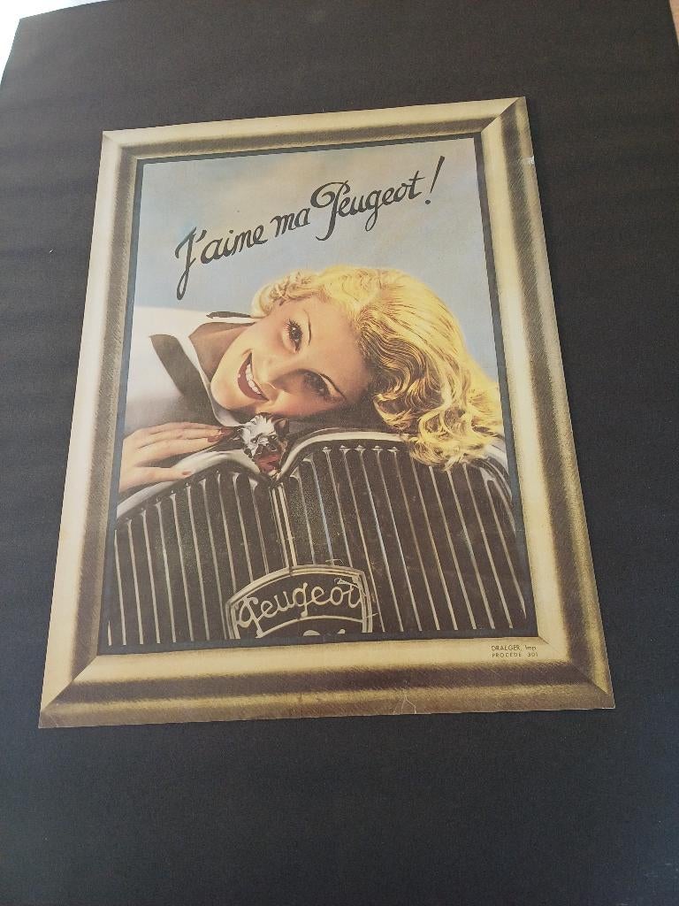 poster peugeot, Ophalen of Verzenden, A1 t/m A3, Rechthoekig Staand, Overige onderwerpen