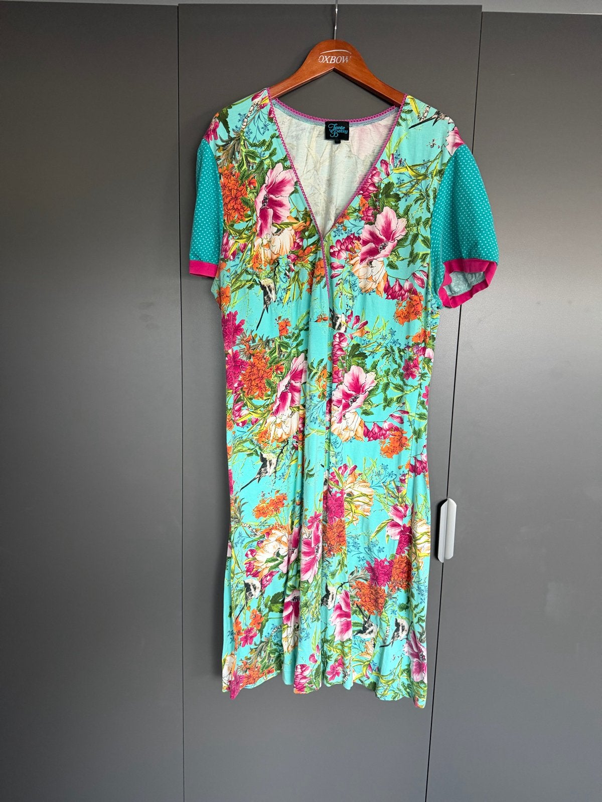 Tante Betsy Jurk Bloemenprint Maat XL, Maat 42/44 (L), Zo goed als nieuw, Knielengte, Verzenden