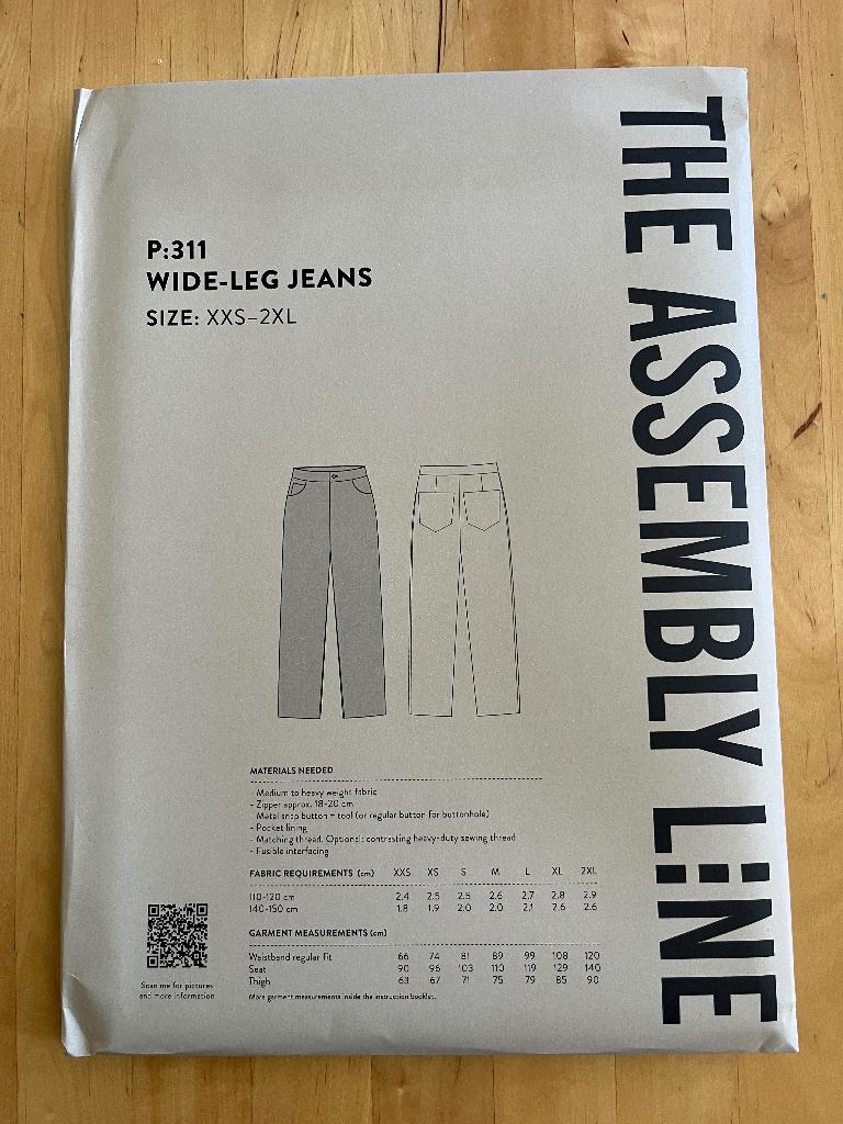 The Assembly Line: Wide-Leg Jeans size: XXS-2XL, Hobby en Vrije tijd, Kledingpatronen, Vrouw, Nieuw, Ophalen of Verzenden, Broek