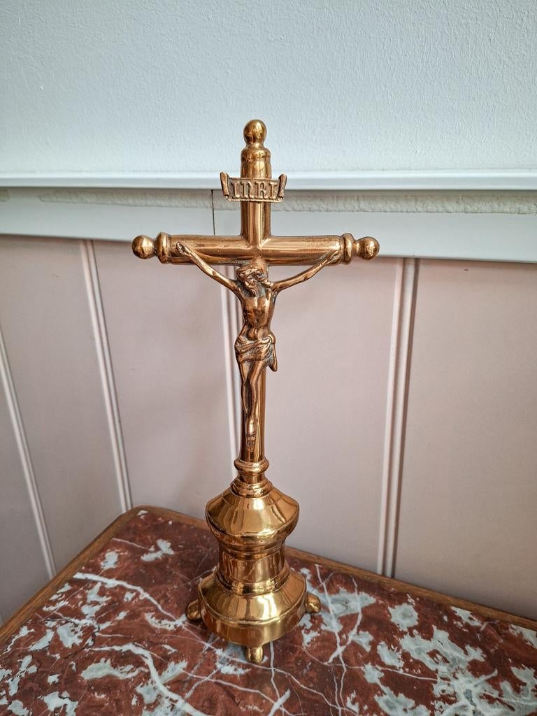 Messing koperen beeld Jezus Christus, Antiek en Kunst, Ophalen of Verzenden
