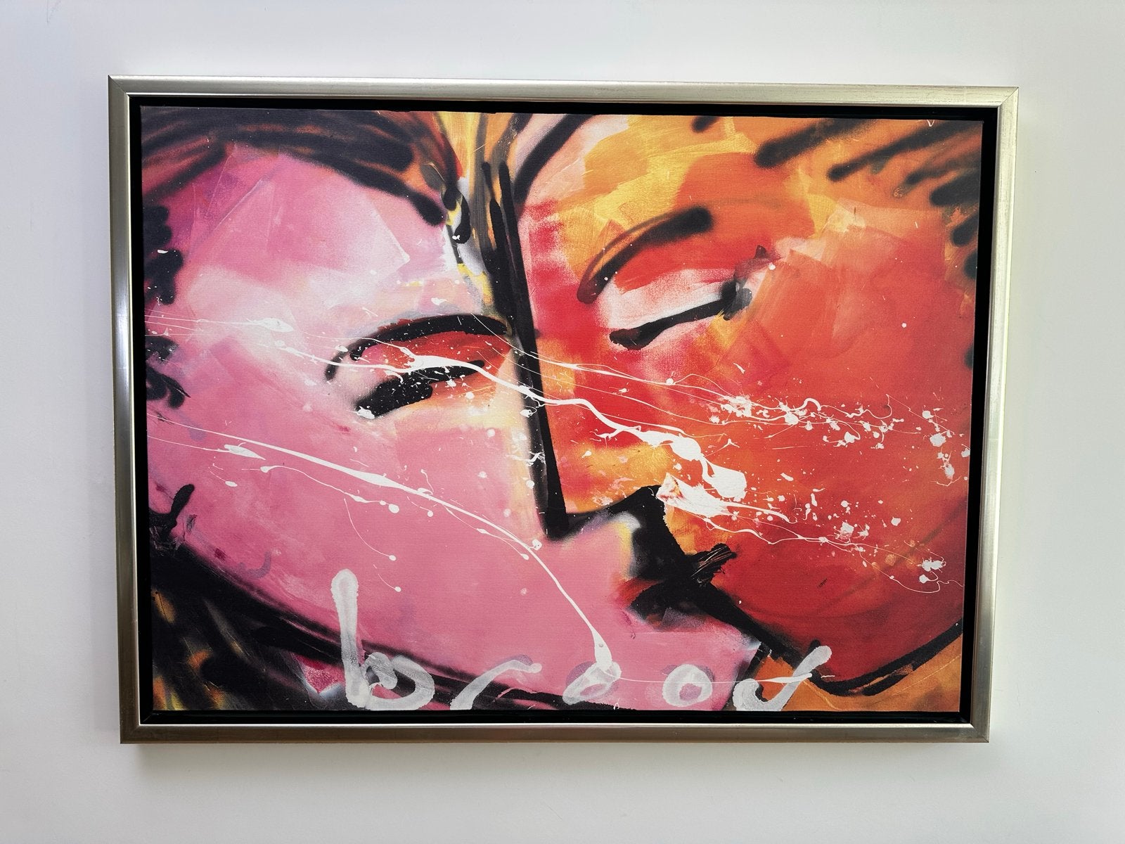 Herman Brood: ‘De Kus', Ophalen, Figuren, Op houten frame, Zeefdruk