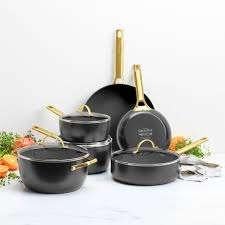 Pannenset Greenpan Padova Black 10 delig PFAS vrij, Verzenden, Pannenset, Keramische plaat, Nieuw