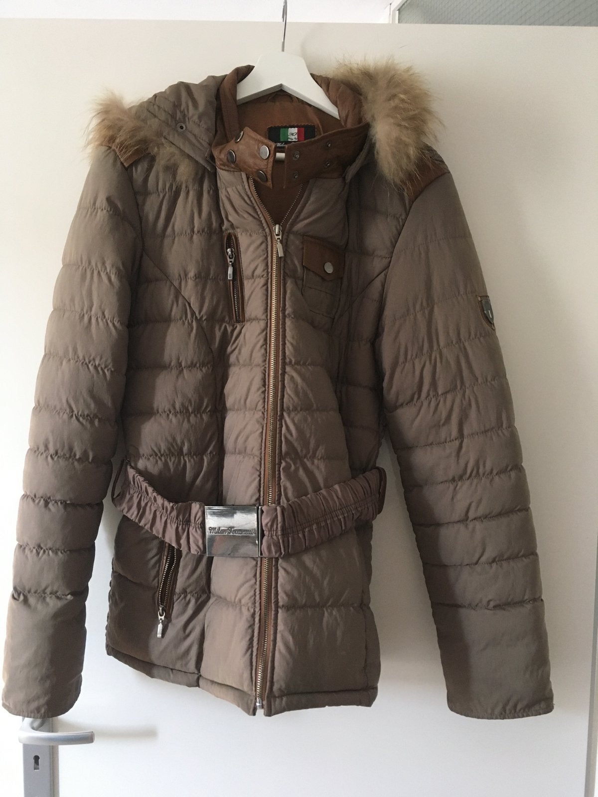 Winterjas, Ophalen of Verzenden, Gedragen, Maat 38/40 (M), Beige