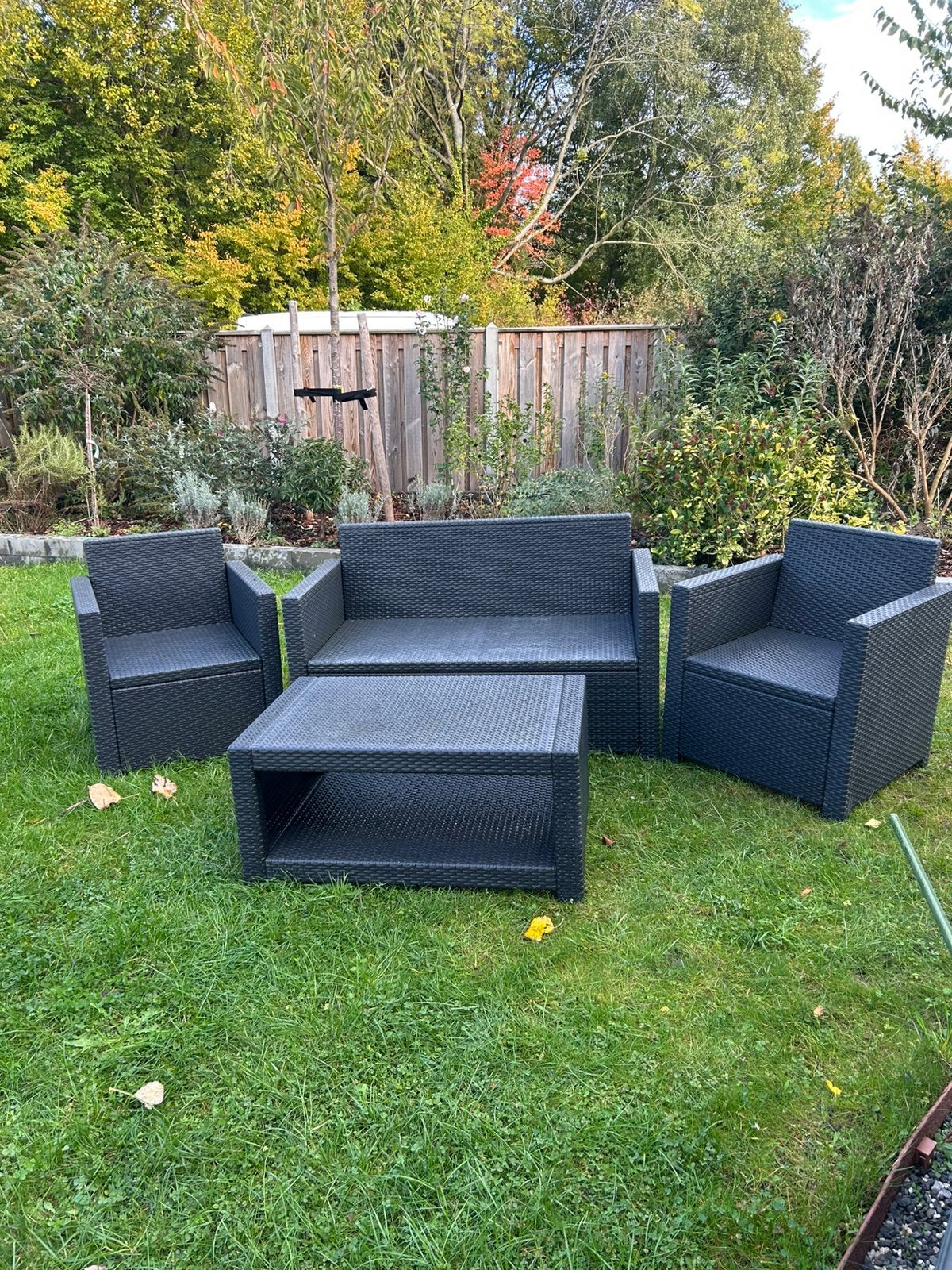 Loungeset stoel bank combi tuinset Allibert by Keter, Ophalen, Zo goed als nieuw, Kunststof, Stoel