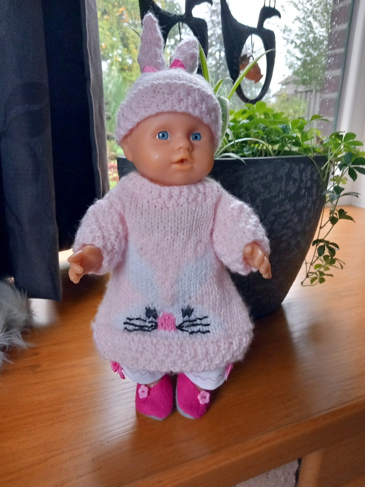 Zelfgemaakte poppenkleertjes voor pop 32 cm 4 delig., Ophalen of Verzenden, Nieuw, Babypop
