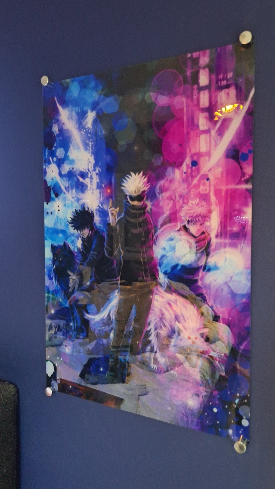 Jujutsu Kaisen Anime Poster - Gojo, Yuji, Megumi, Ophalen of Verzenden, Zo goed als nieuw, Foto of Poster, 75 – 100