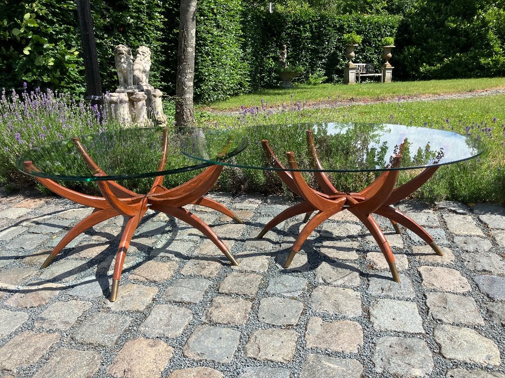 mid-Century design spider Coffee table !!!, Ophalen, 50 tot 100 cm, Glas, Rond