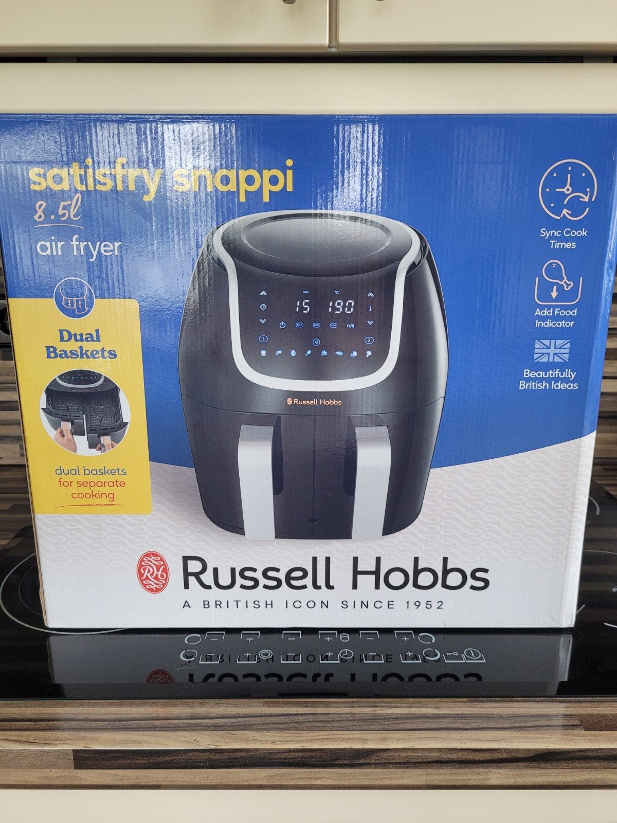 Russell Hobbs Satisfy Snappi 8.5L Airfryer Dual Baskets, Ophalen, Zo goed als nieuw, Airfryer XXL, 1500 gram of meer