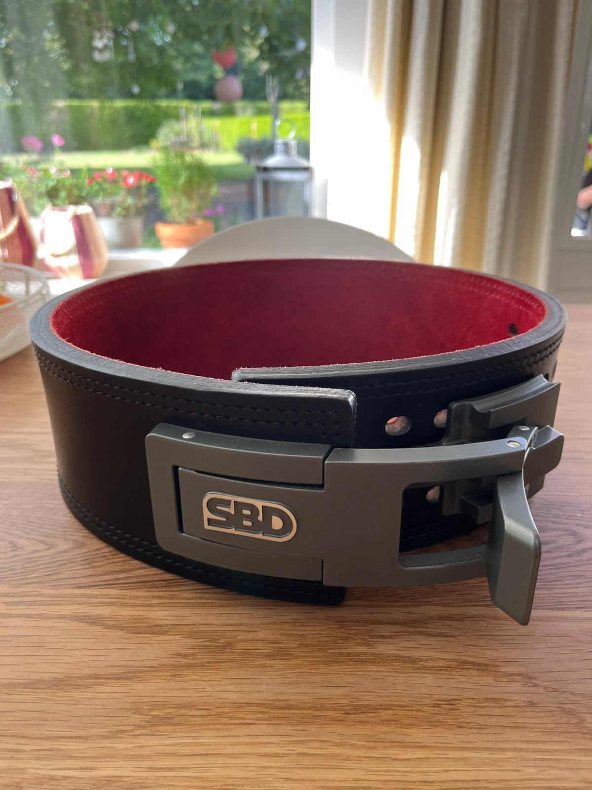 SBD Powerlifting Belt 13mm Maat M, Minder dan 95 cm, Ophalen of Verzenden, Zo goed als nieuw, Echt leder