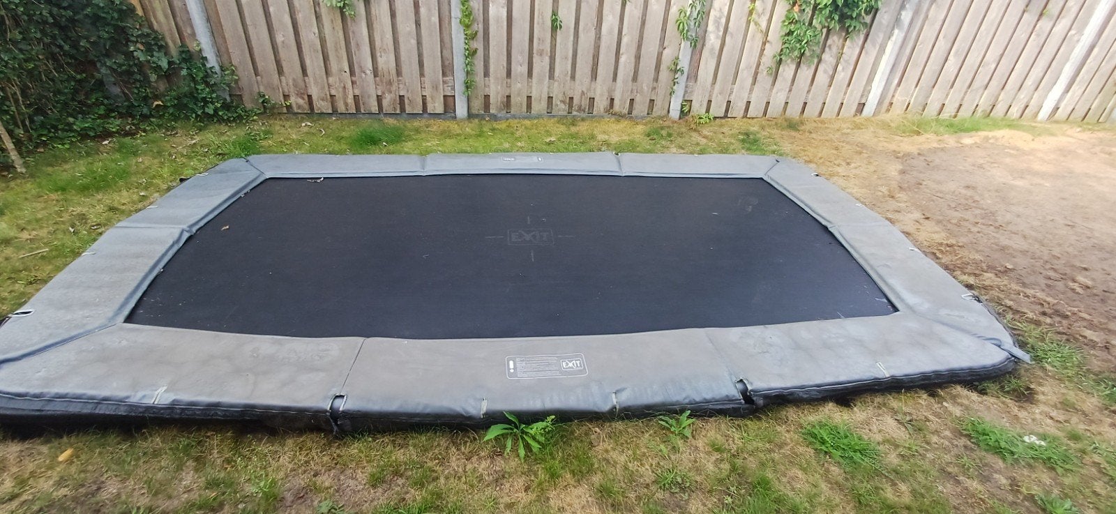 Groundlevel exit trampoline 244x427 grijs, Ophalen, Zo goed als nieuw