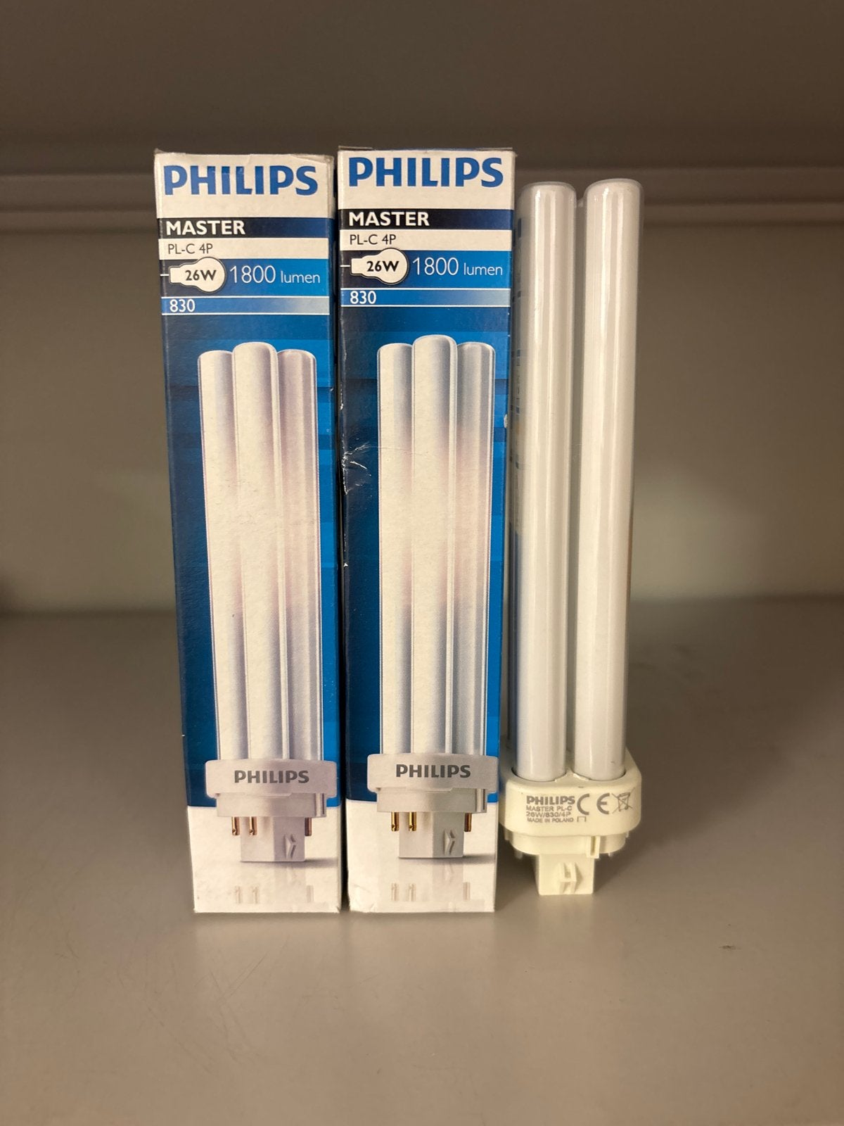 Philips Master PL-C 4P 26W 830 spaarlampen (3 stuks), Philips, Nieuw, Ophalen of Verzenden, Spaarlamp