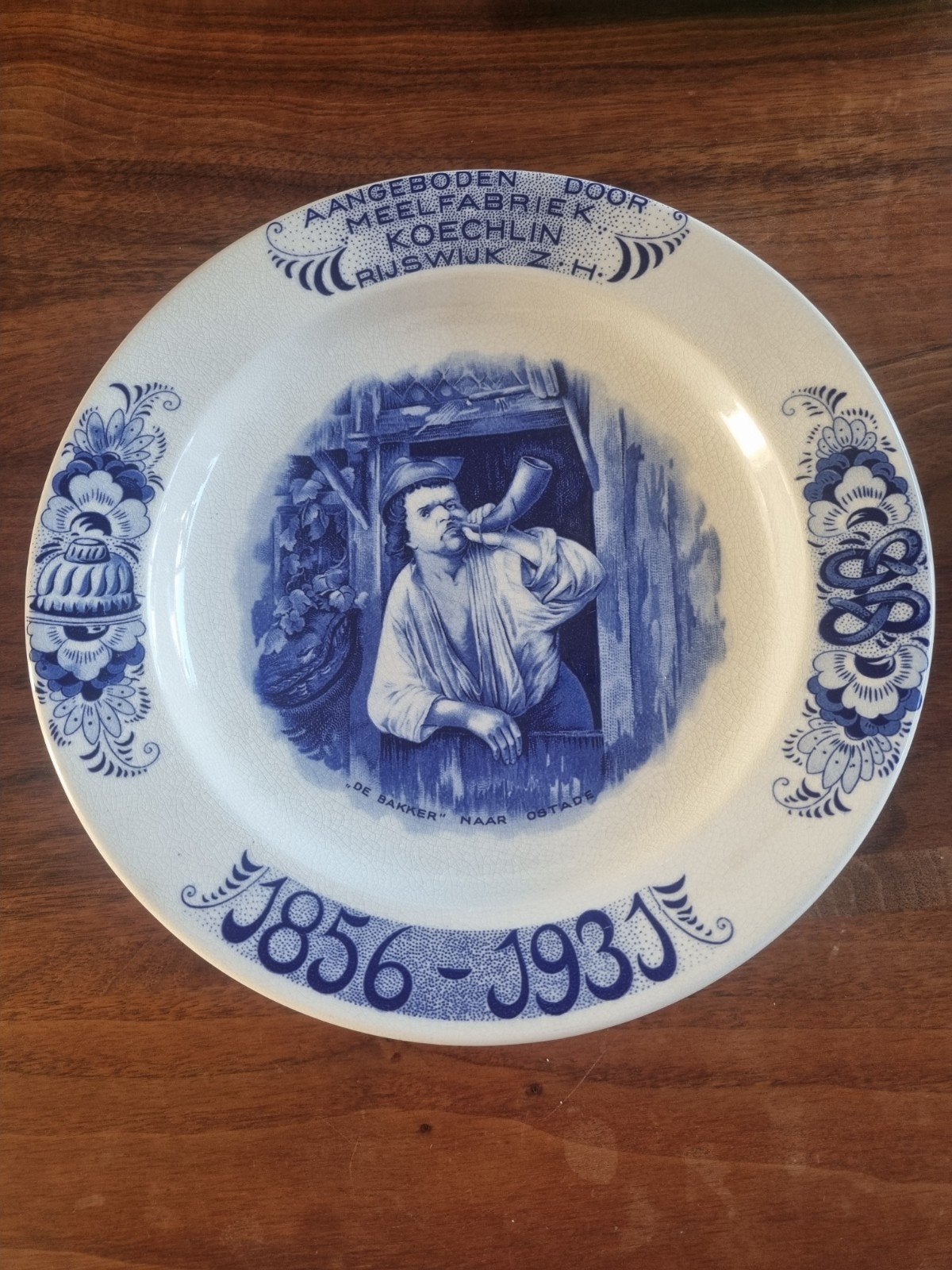 Antiek Delfts Blauw Gedenkbord Meelfabriek Koechlin, Ophalen of Verzenden
