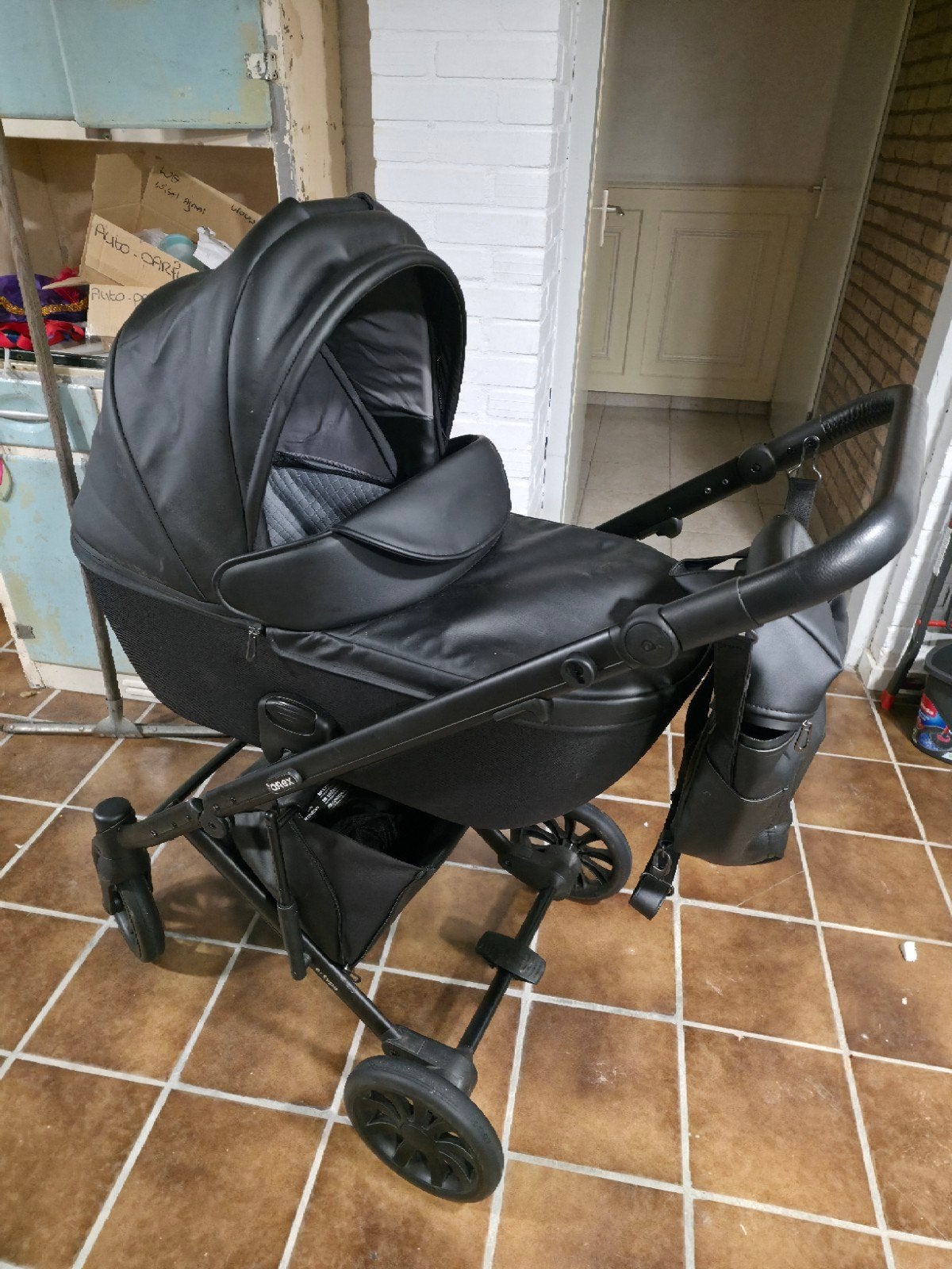 Zwarte kinderwagen van Anex e-type zwart., Ophalen, Overige merken