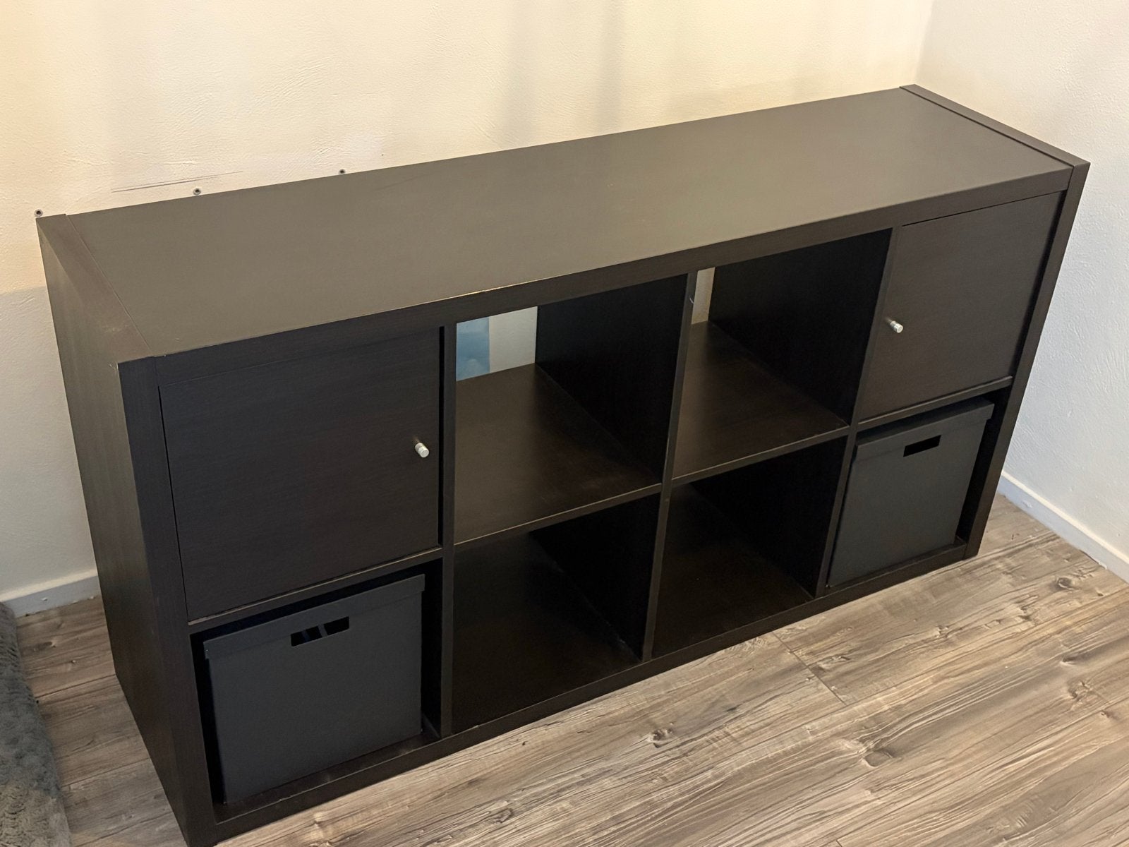 IKEA Kallax Kast Zwart met deuren, Ophalen, Gebruikt