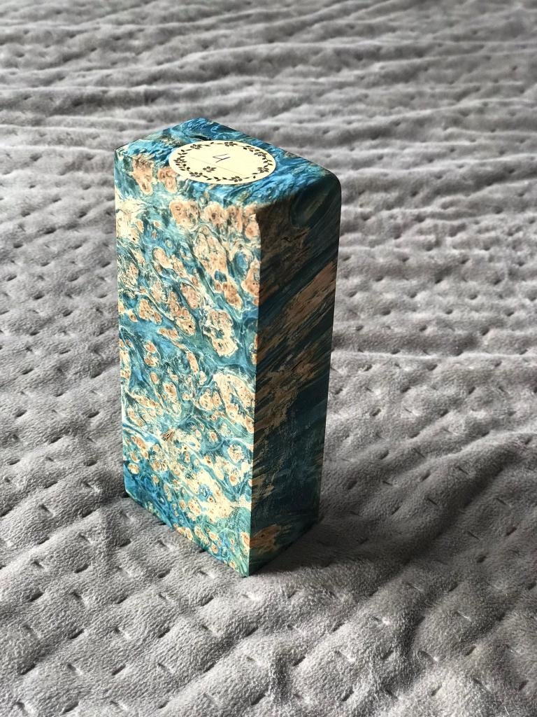 Gestabiliseerd houtblok #4 Esdoornwortel, Huis en Inrichting, Hout, Vknyazev, Blauw, Geen