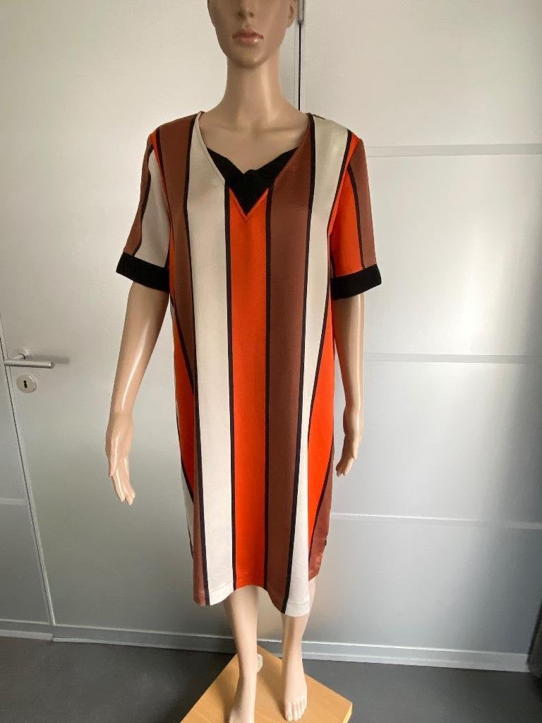 K105 Scotch & Soda mt M=38/40 jurk Beige/bruin/oranje/zwart, Maat 38/40 (M), Bruin, Scotch & Soda, Ophalen of Verzenden