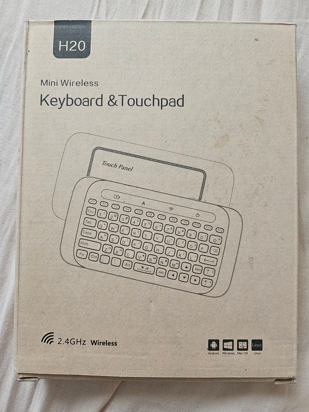 H20 Mini Draadloos Toetsenbord & Touchpad, Computers en Software, Toetsenborden, Nieuw, Qwerty, Draadloos, Draadloze ontvanger