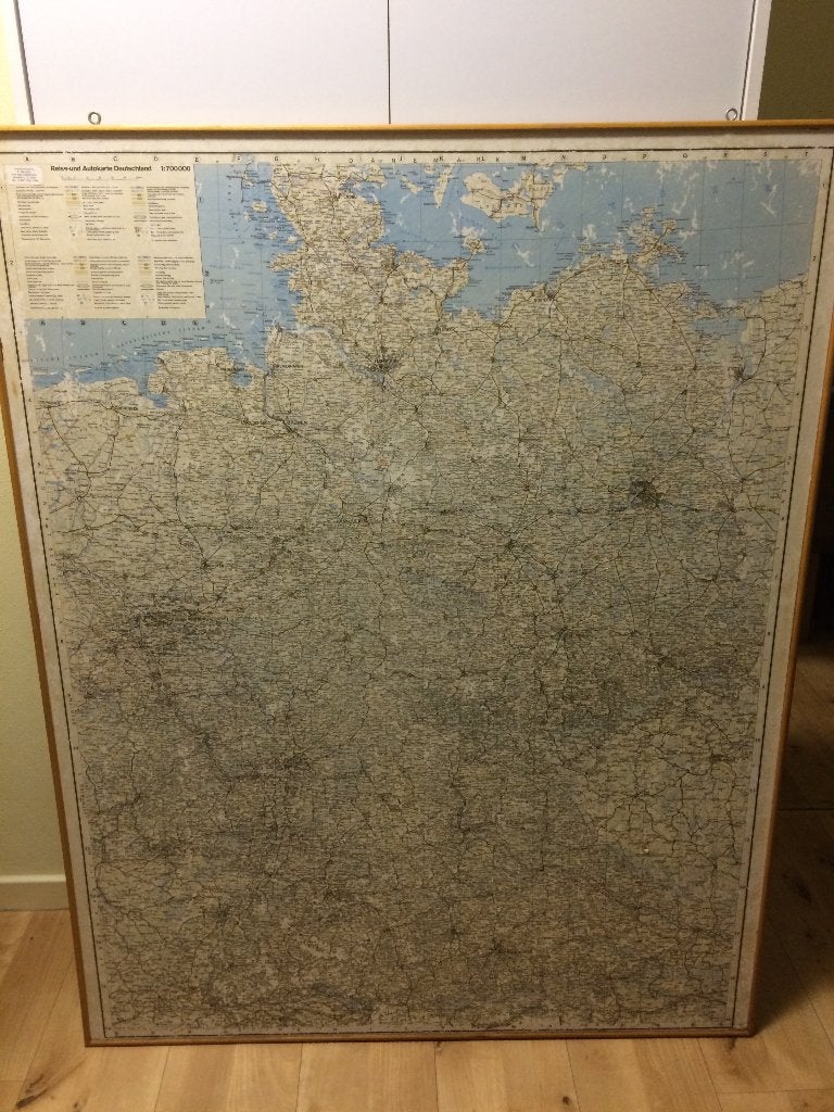 Landkaart Duitsland, Boeken, Atlassen en Landkaarten, Gelezen, Ophalen of Verzenden, Landkaart, Duitsland