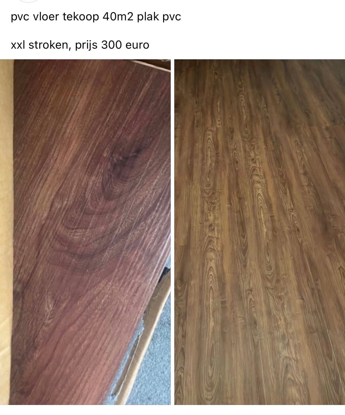 PVC vloer te koop - 40m2 plak PVC, XXL stroken, Doe-het-zelf en Verbouw, Vloerdelen en Plavuizen, Kunststof, Gebruikt, Overige typen