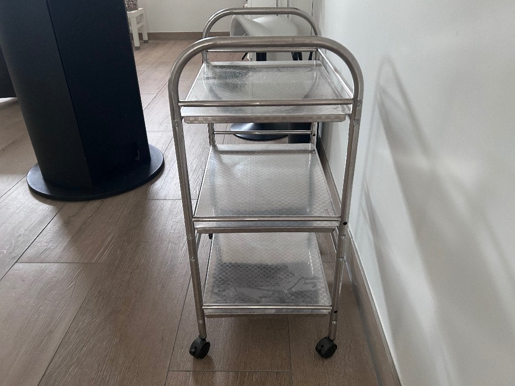 Keuken, badkamer, opberg rvs trolley, Ophalen of Verzenden, Zo goed als nieuw, Metaal, Overige merken