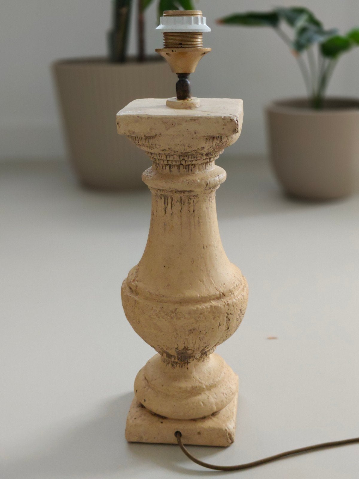 Grote zware "baluster" lamp stenen tafellamp, Huis en Inrichting, Ophalen