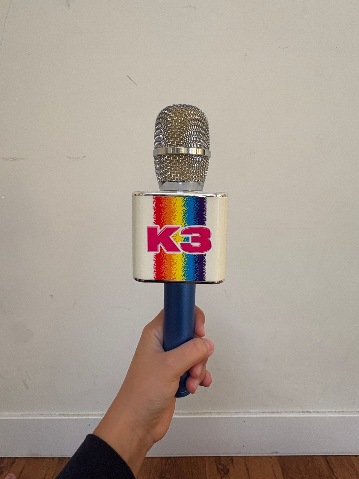 K3 Karaoke Microfoon met Bluetooth en Opnamefunctie, Ophalen of Verzenden, Zo goed als nieuw, Zangmicrofoon, Draadloos