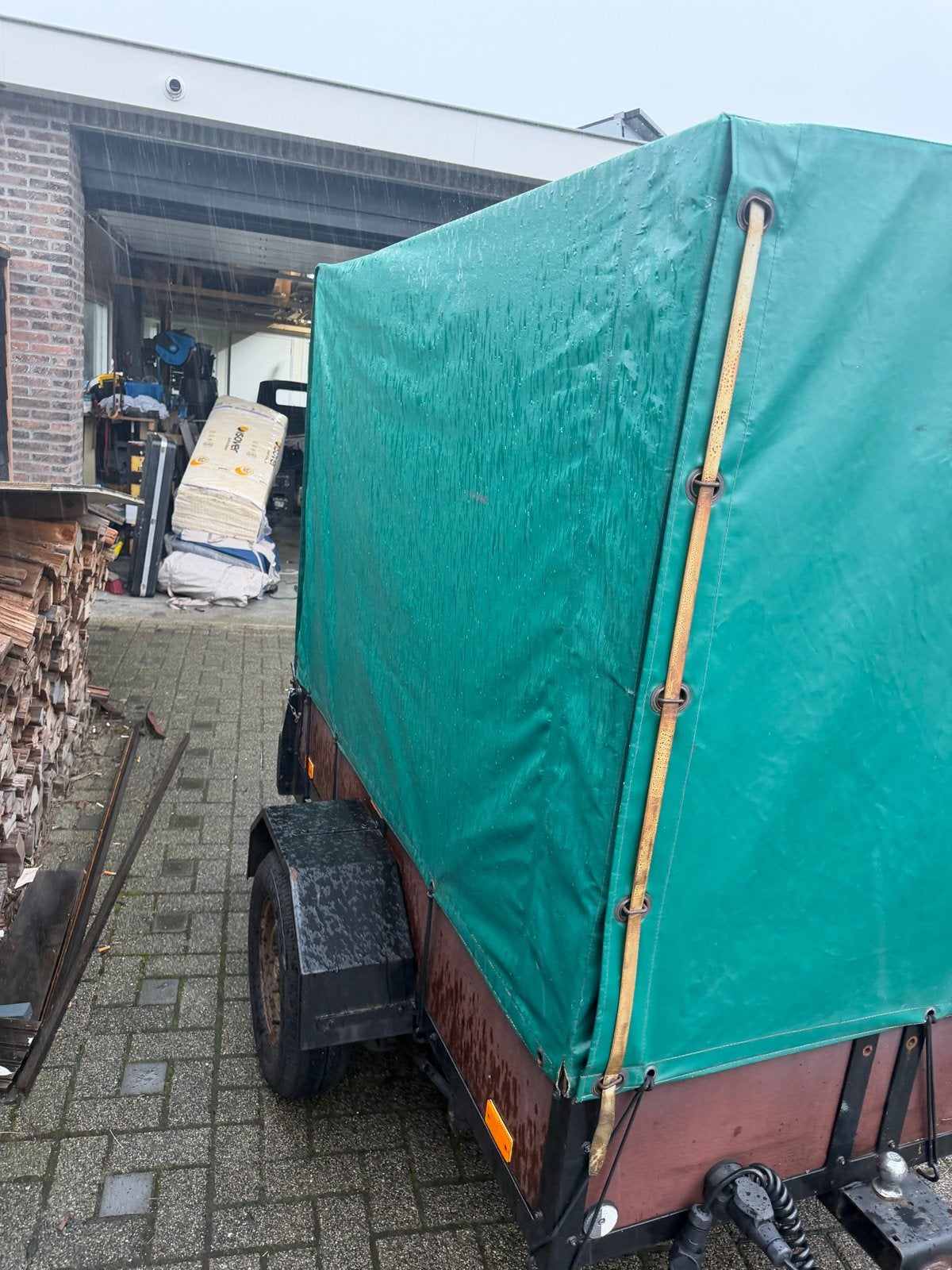 Aanhangwagen met huif en reservewiel *recent onderhouden*, Auto diversen, Aanhangers en Bagagewagens, Ophalen of Verzenden, Gebruikt