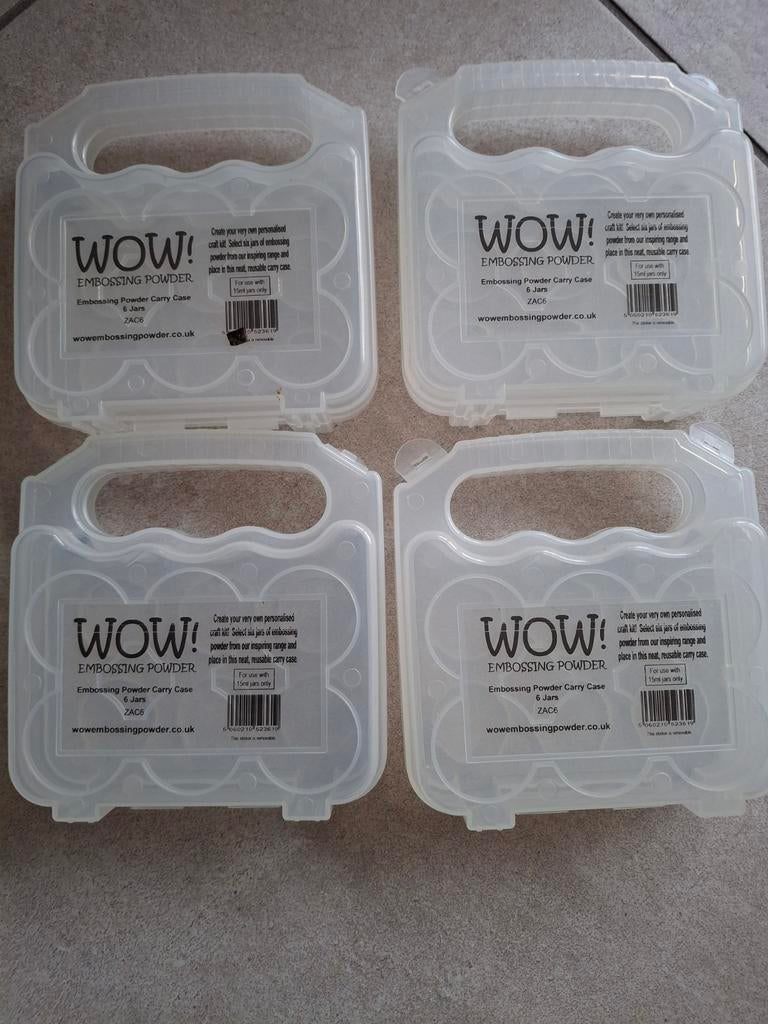 Vier opbergdoosjes voor WOW embossing poeder, Hobby en Vrije tijd, Stempelen, Gebruikt, Overige typen, Ophalen of Verzenden