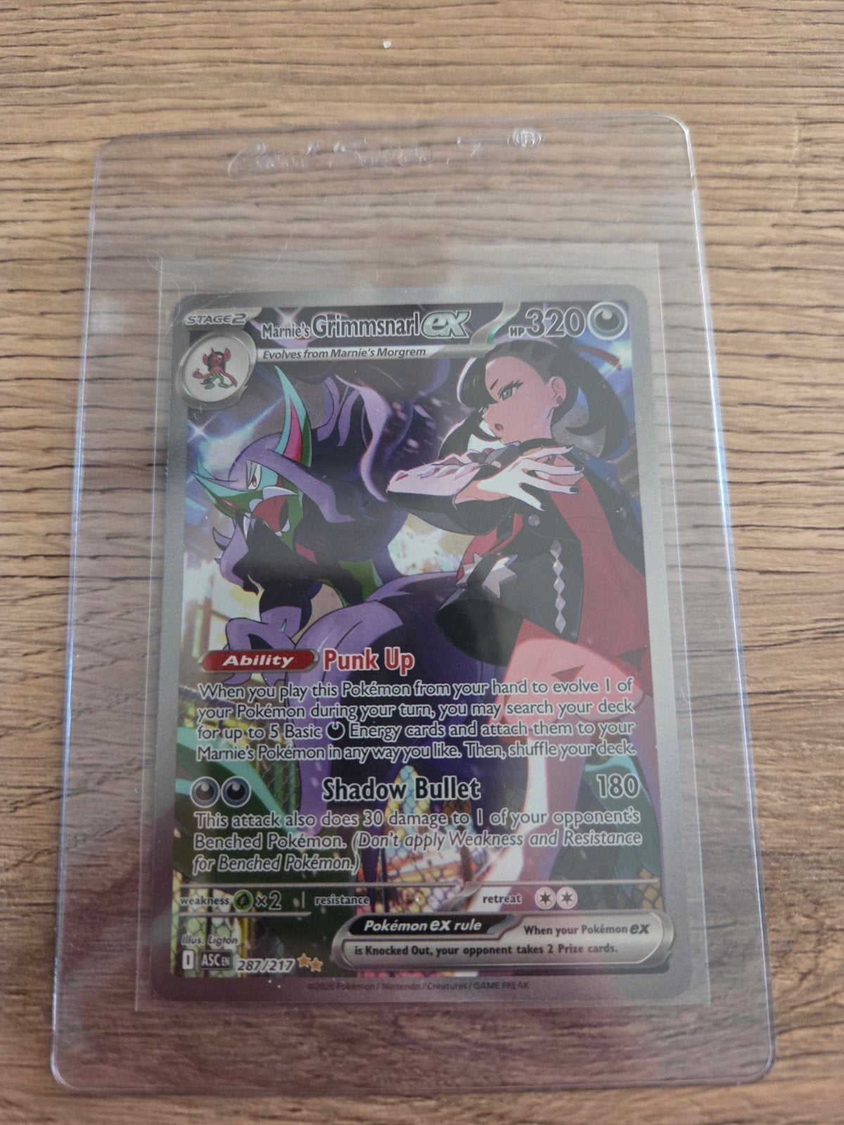 Marnie's Grimmsnarl ex 287/217 Pokémon kaart, Verzenden, Zo goed als nieuw, Losse kaart
