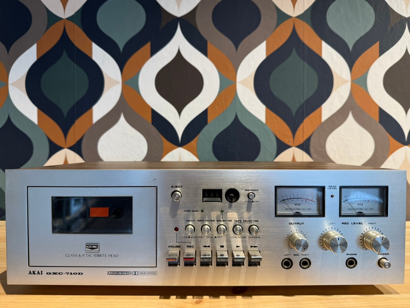 Akai GXC -710D, zeer mooi en goed, speelt perfect, garantie, Ophalen, Contact@vintageaudiobreda.nl, Tape counter, Enkel