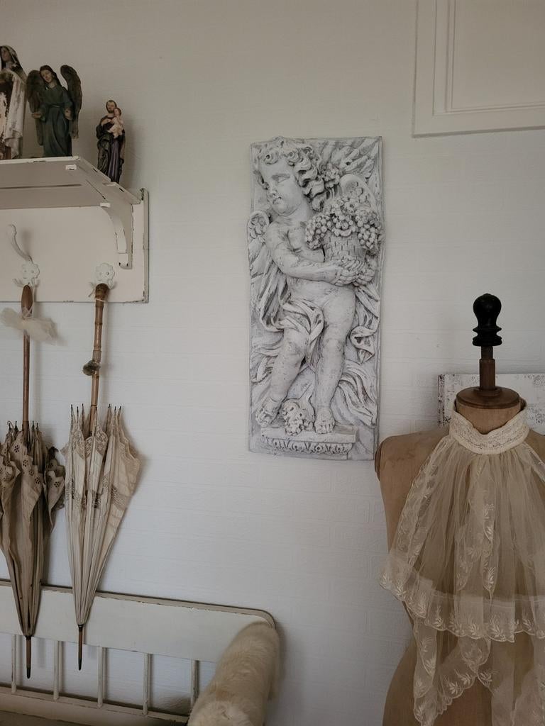 Vintage,brocant Engelen Wanddecoratie - Klassiek Putto Beeld, Antiek en Kunst, Ophalen of Verzenden