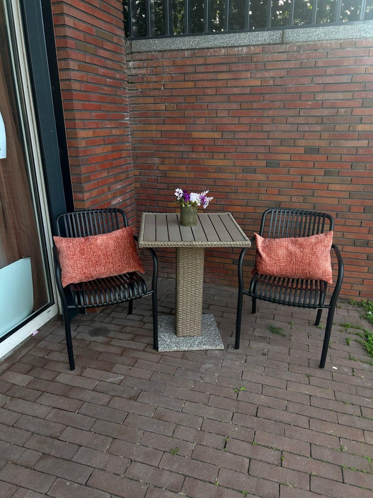Leuk zitje inclusief kussens, Kunststof, Gebruikt, Stoel, Tuinset