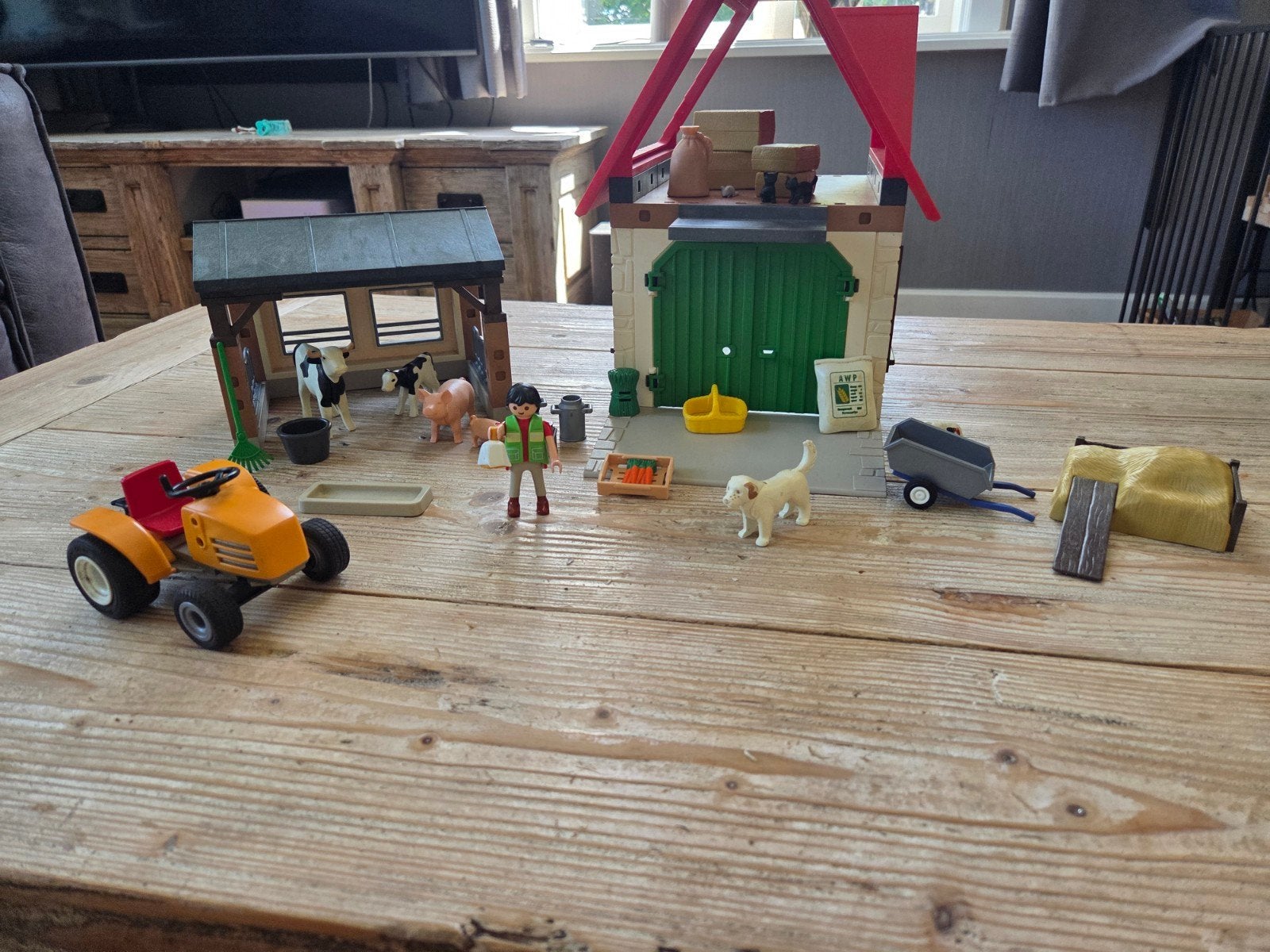 Playmobil Boerderij met Tractor en Dieren, Kinderen en Baby's, Speelgoed | Playmobil, Gebruikt, Gebouw, Complete set, Ophalen of Verzenden