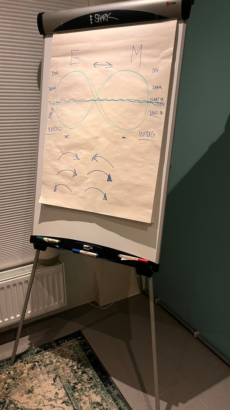 Nobo Shark flipover / whiteboard – goede staat, Ophalen, Gebruikt, Magneetbord