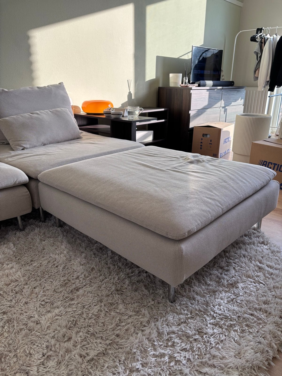 Comfortabele poef - Söderhamn IKEA, Ophalen, Vierkant, 75 tot 100 cm, Zo goed als nieuw