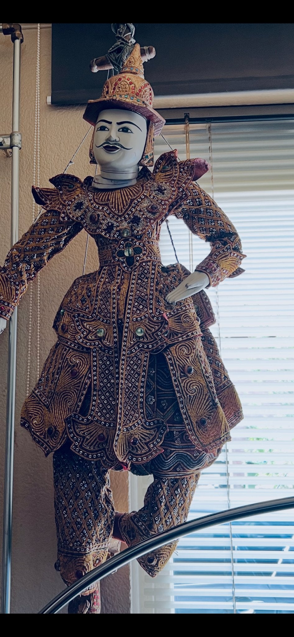 Set van 4 Birmaanse marionetten in traditionele kleding, Handgemaakt, Meerkleurig, Pop, Overige herkomsten