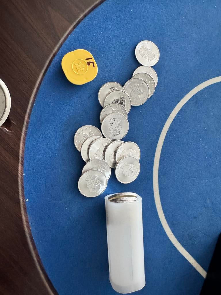 Tube zilveren oz munten maple leaf, Ophalen of Verzenden, Zilver