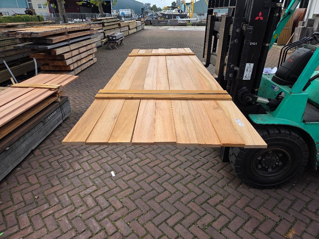 9 Meranti planken 19x120 mm / 3.50 m lang  – nr: HP40, Ophalen, Planken, Nieuw, Hardhout