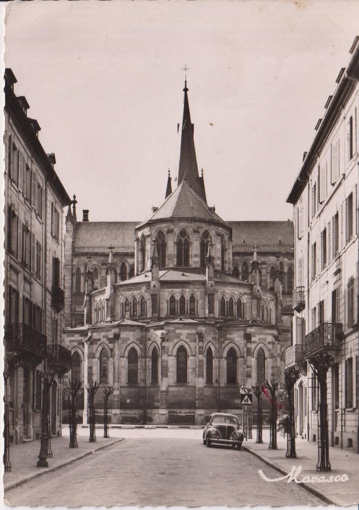 Frankrijk, Mulhouse met auto, Ford V8 1938, Ophalen of Verzenden, 1940 tot 1960, Gelopen, Frankrijk