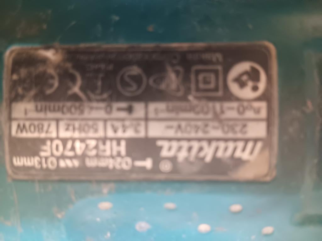 Makita breekhamer hf2470f, Ophalen, Benzinemotor, 1800 rpm of meer