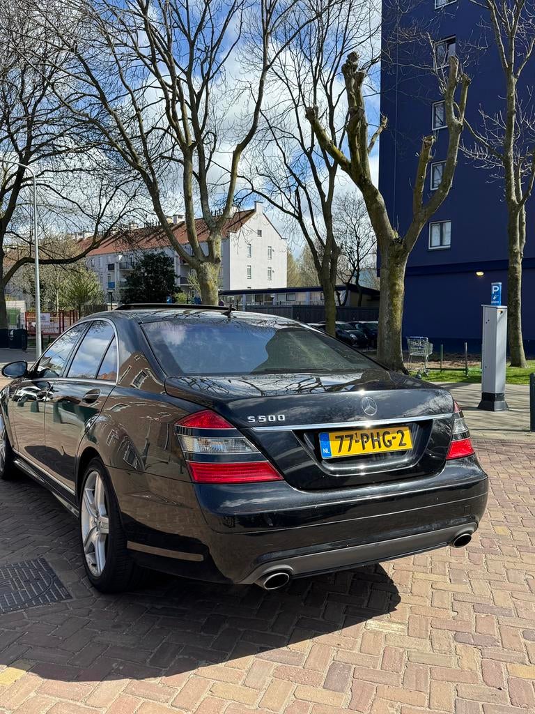 Mercedes-Benz S-Klasse 5.5 S500 AUT 2005 Zwart, Auto's, Mercedes-Benz, Automaat, Achterwielaandrijving, Zwart, Leder